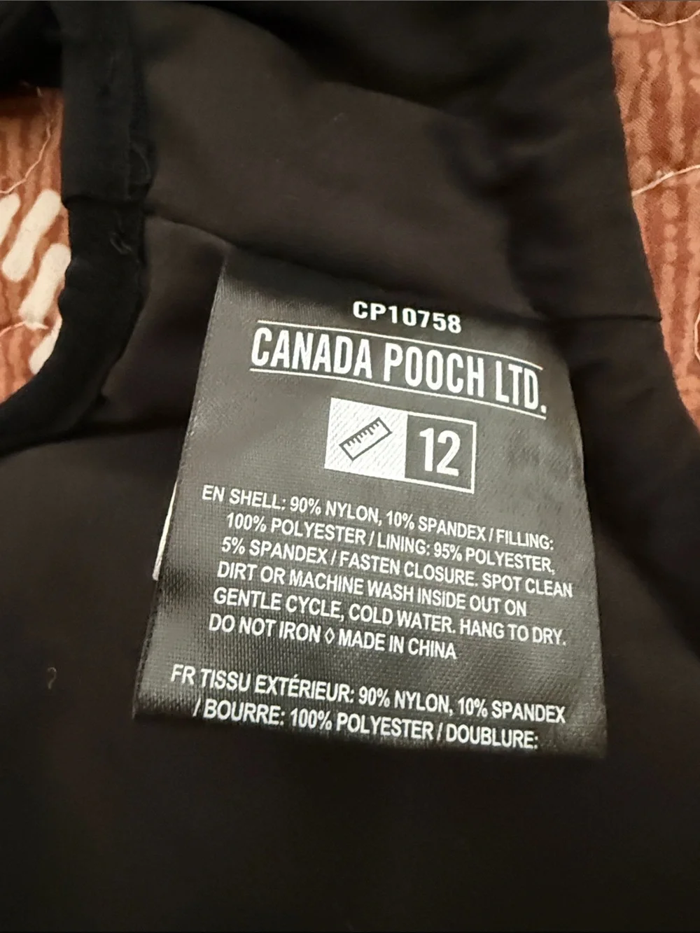 Canada Pooch Black Quilted Dog Puffer Vest